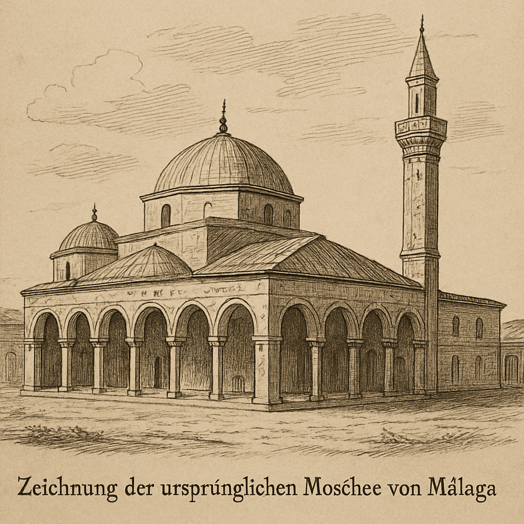 Drawing of the original mosque of Málaga