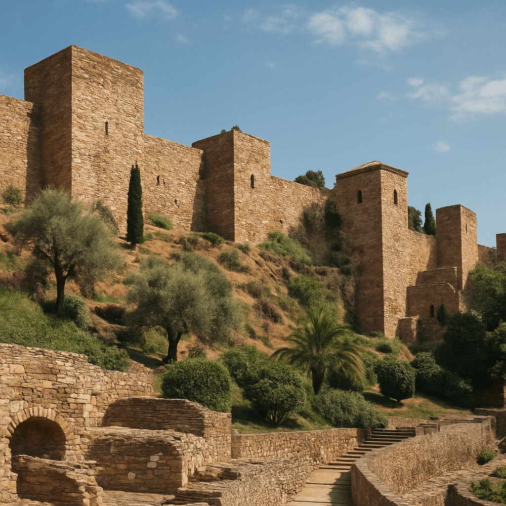 Historic walls of the Alcazaba in Málaga