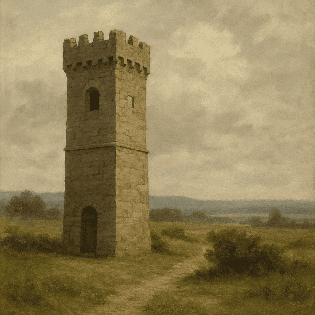Historischer Wachturm in der Landschaft