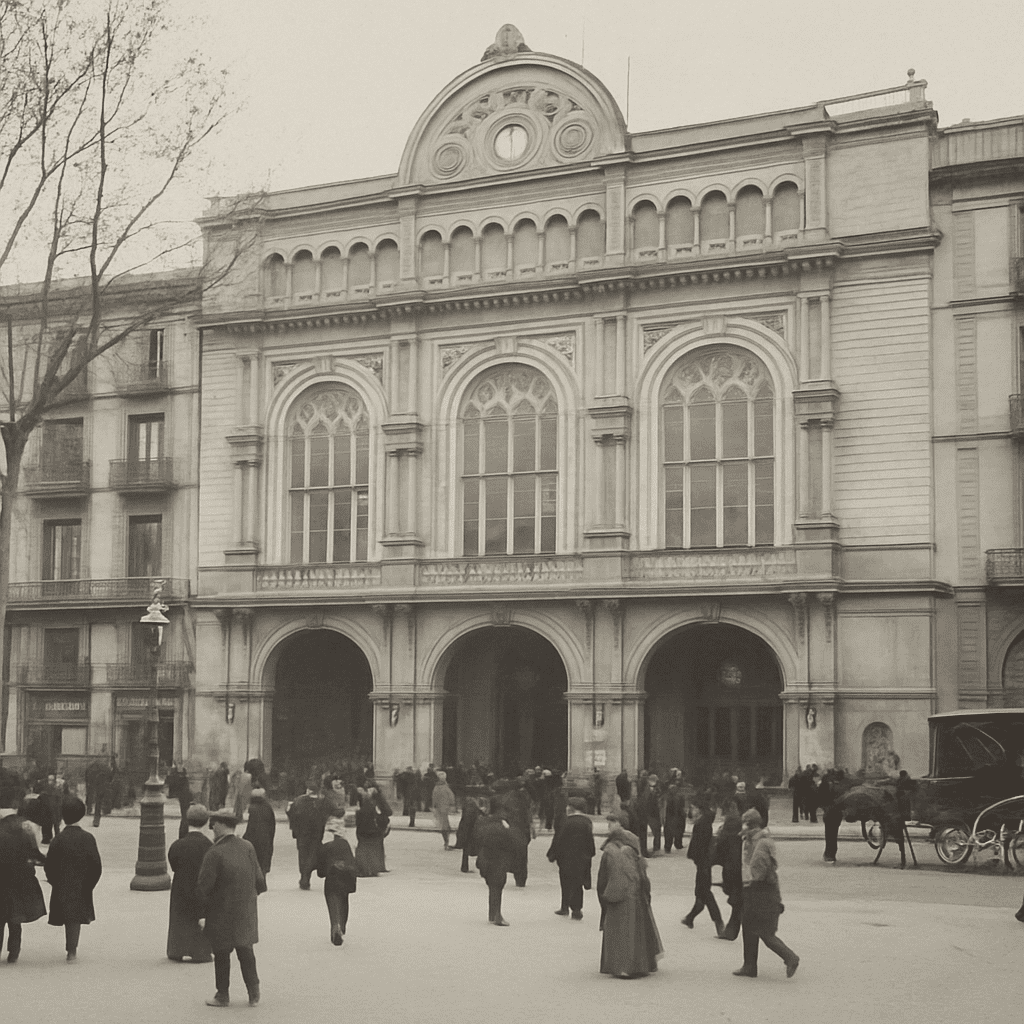 Historic photo of the Gran Teatre del Liceu in Barcelona