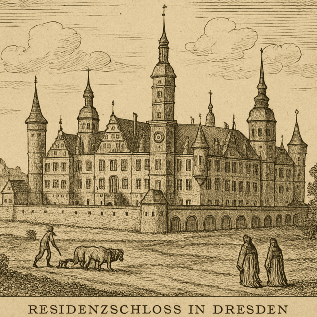 Medieval view of the Dresden Royal Palace