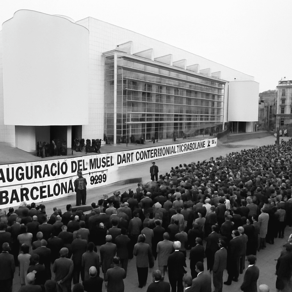 Historic photo of the MACBA opening