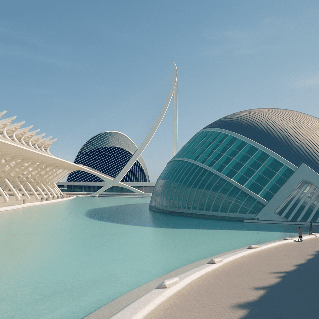 Futuristic Architecture of the City of Arts and Sciences in Valencia