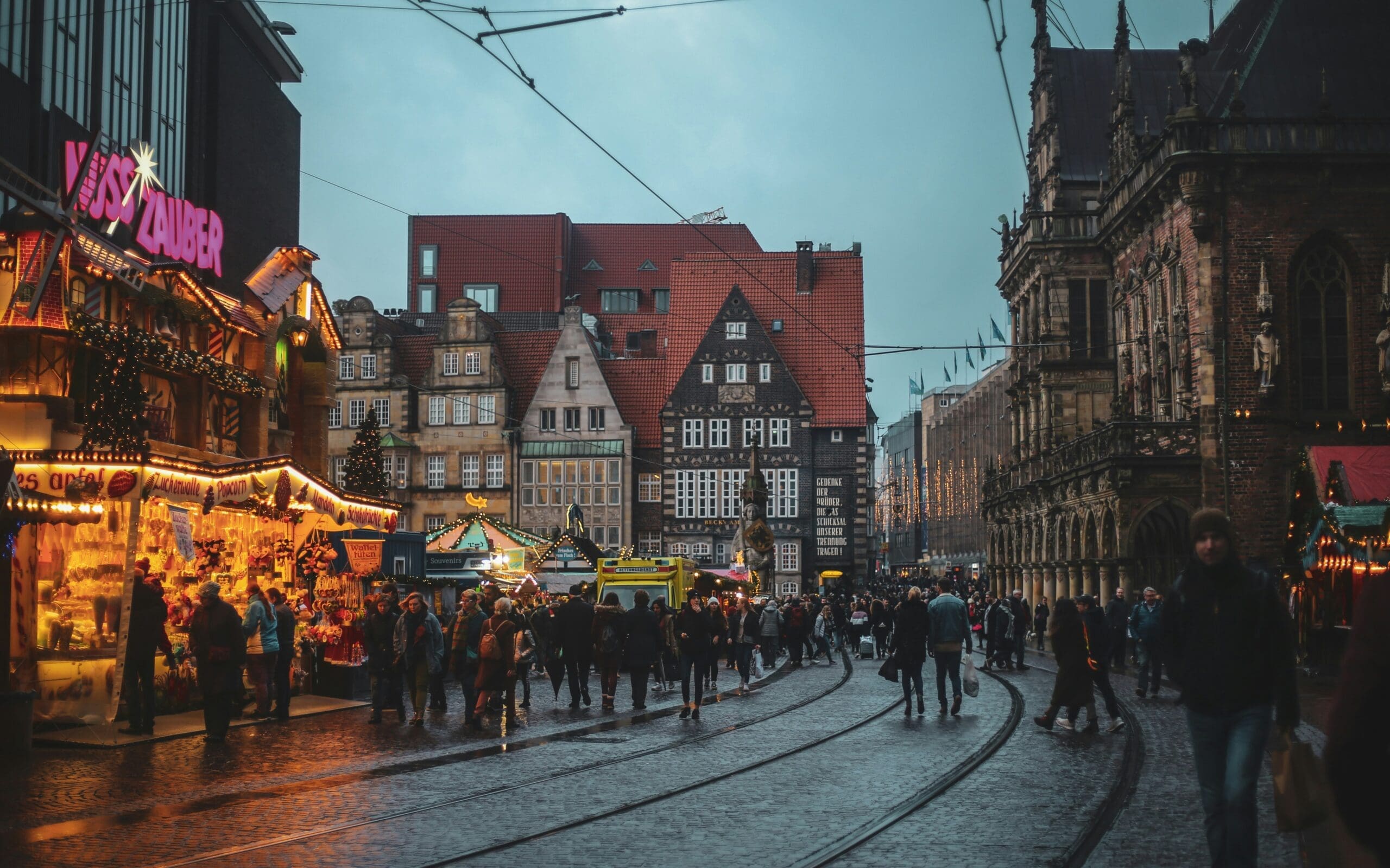 The Bremen Market Square with the Roland statue in the foreground
