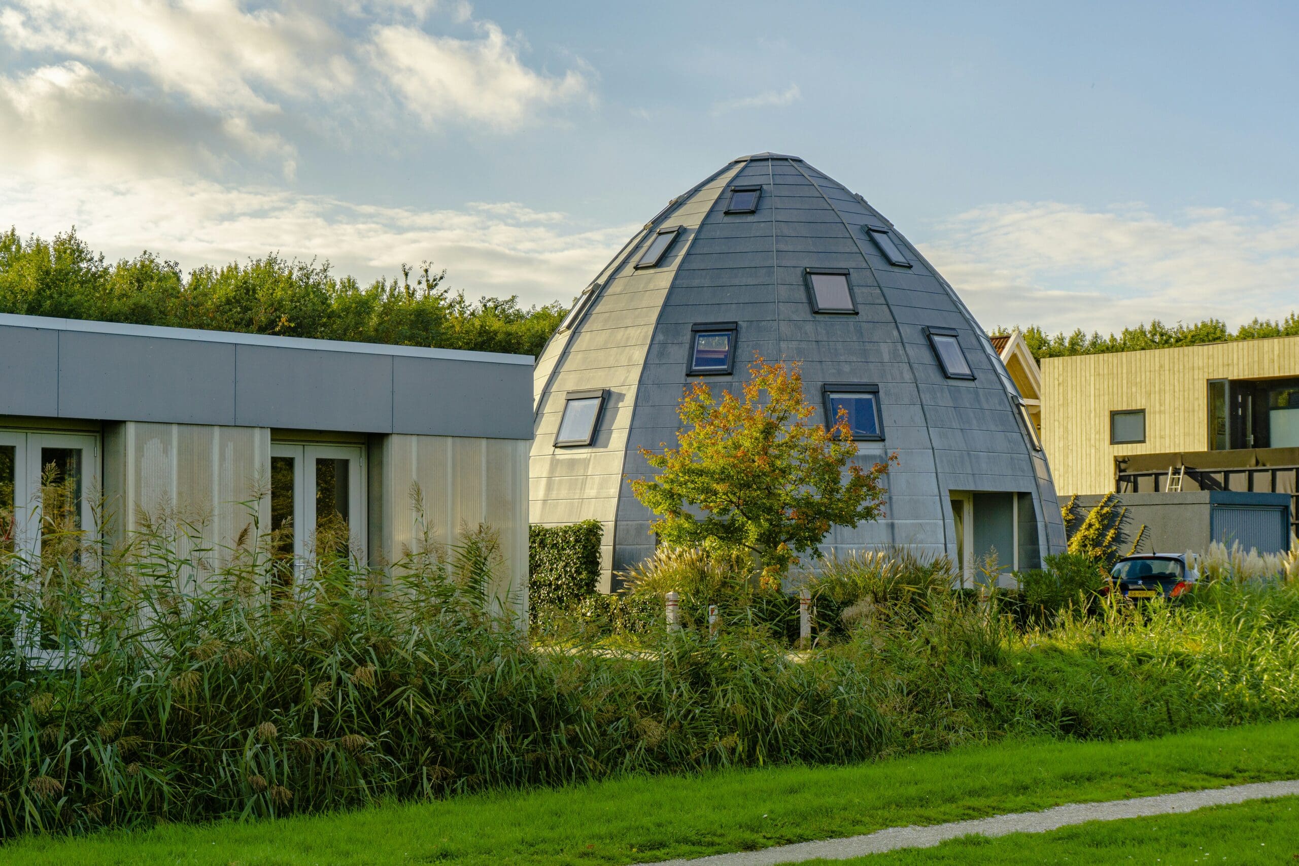 The futuristic Hemisfèric building