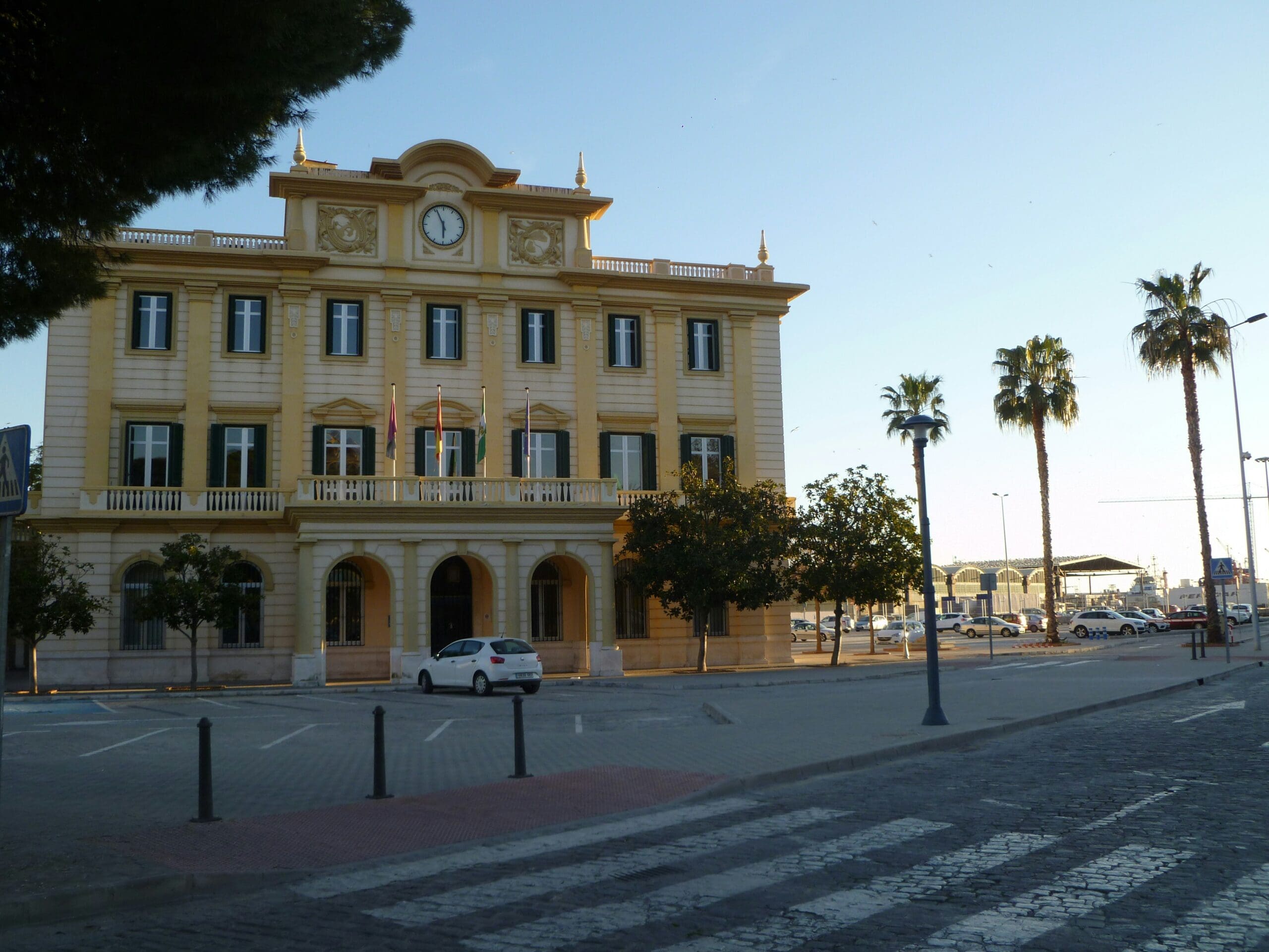 Panoramic view of the Park of Malaga and the surrounding streets
