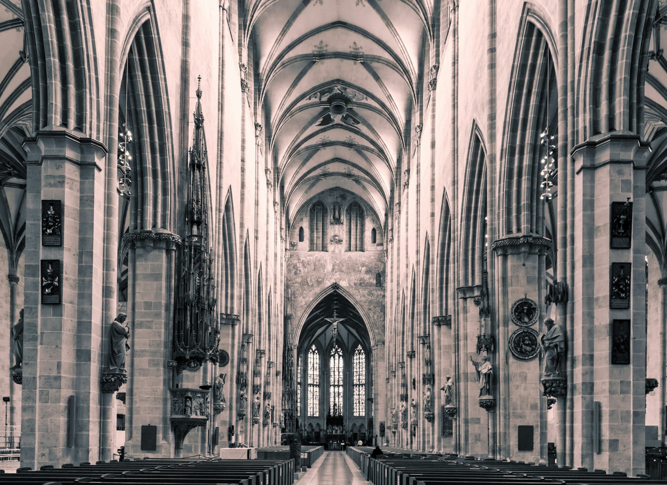 Historical drawing of the unfinished cathedral