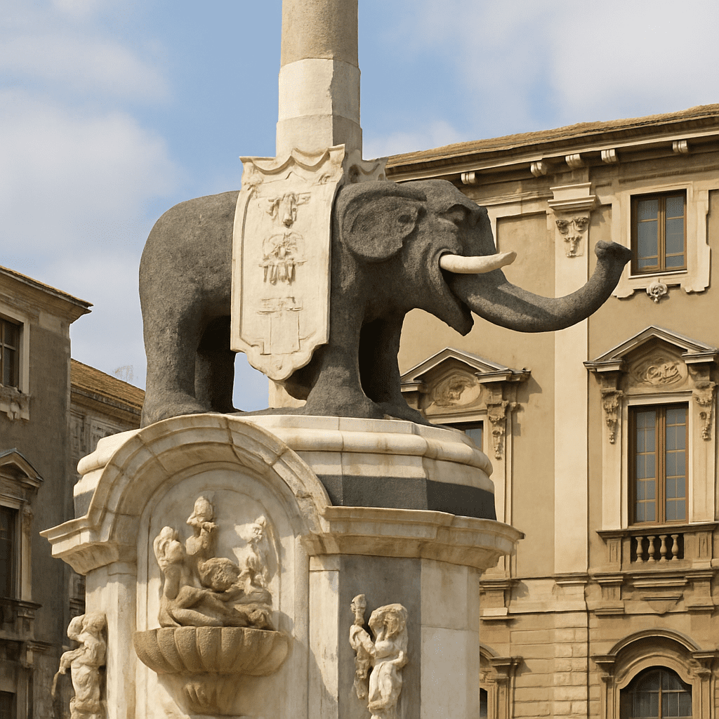 Der Elefantenbrunnen in Catania im Detail