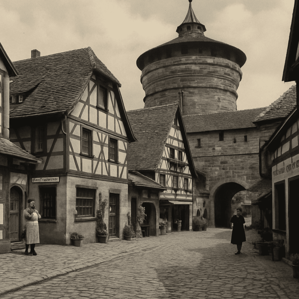 Historic photo of the Handwerkerhof in Nuremberg
