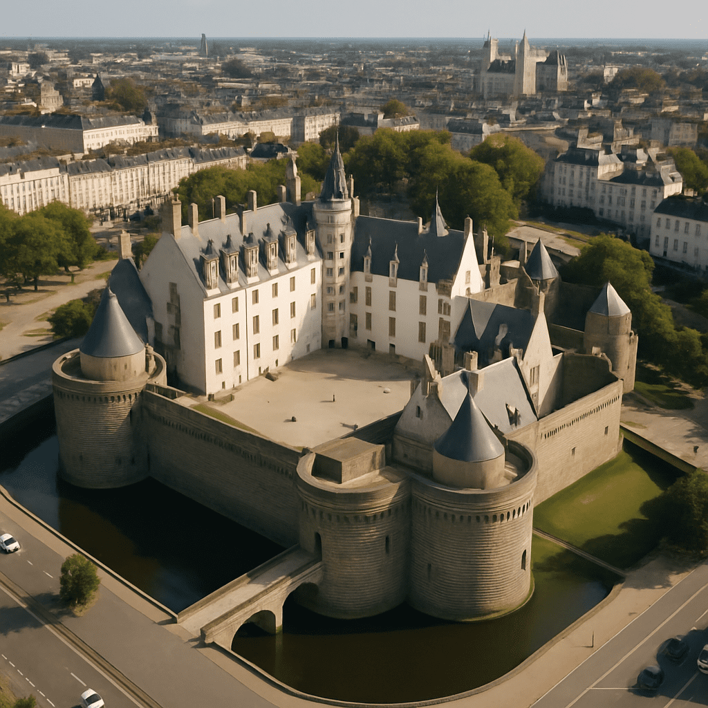 Aerial view of the Château des Ducs de Bretagne
