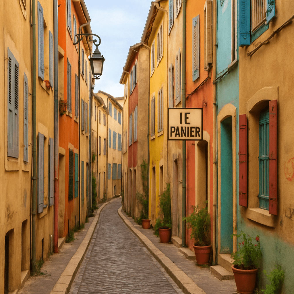 Enge Gassen und bunte Häuser in Le Panier