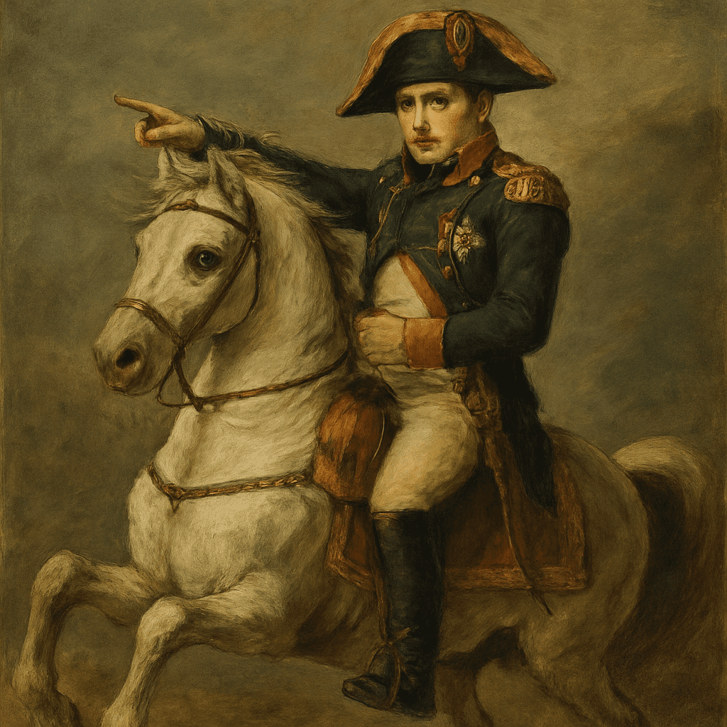 Portrait of Napoleon Bonaparte on his horse