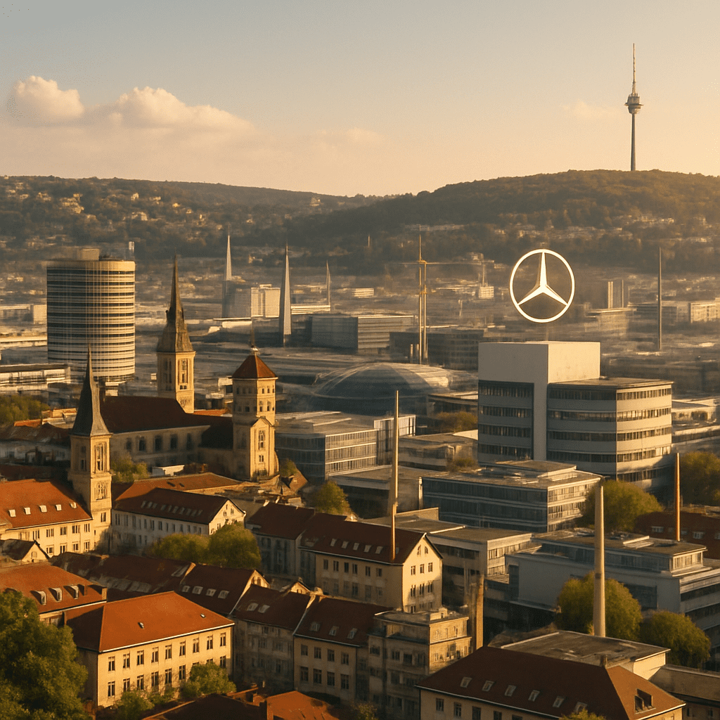 View of Stuttgart, a city of the automotive industry