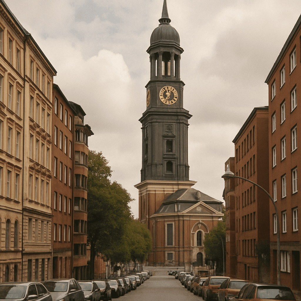 Blick auf die St. Michaelis Kirche in Hamburg
