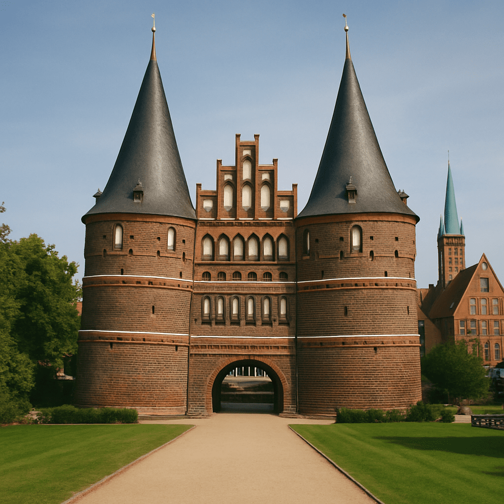 The impressive Holstentor Gate in Lübeck