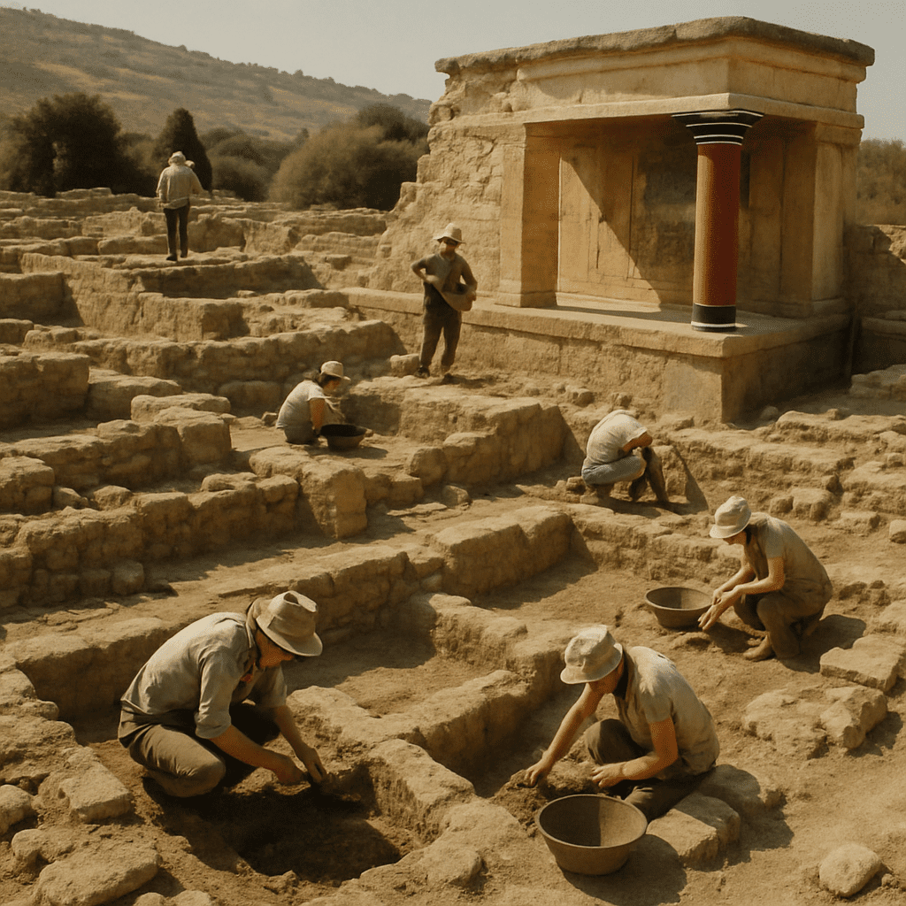 Archaeological excavations at the Palace of Knossos