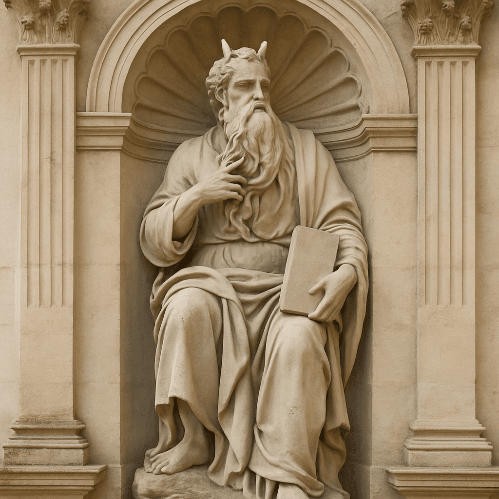 A sculpture of Moses at the fountain in Dijon