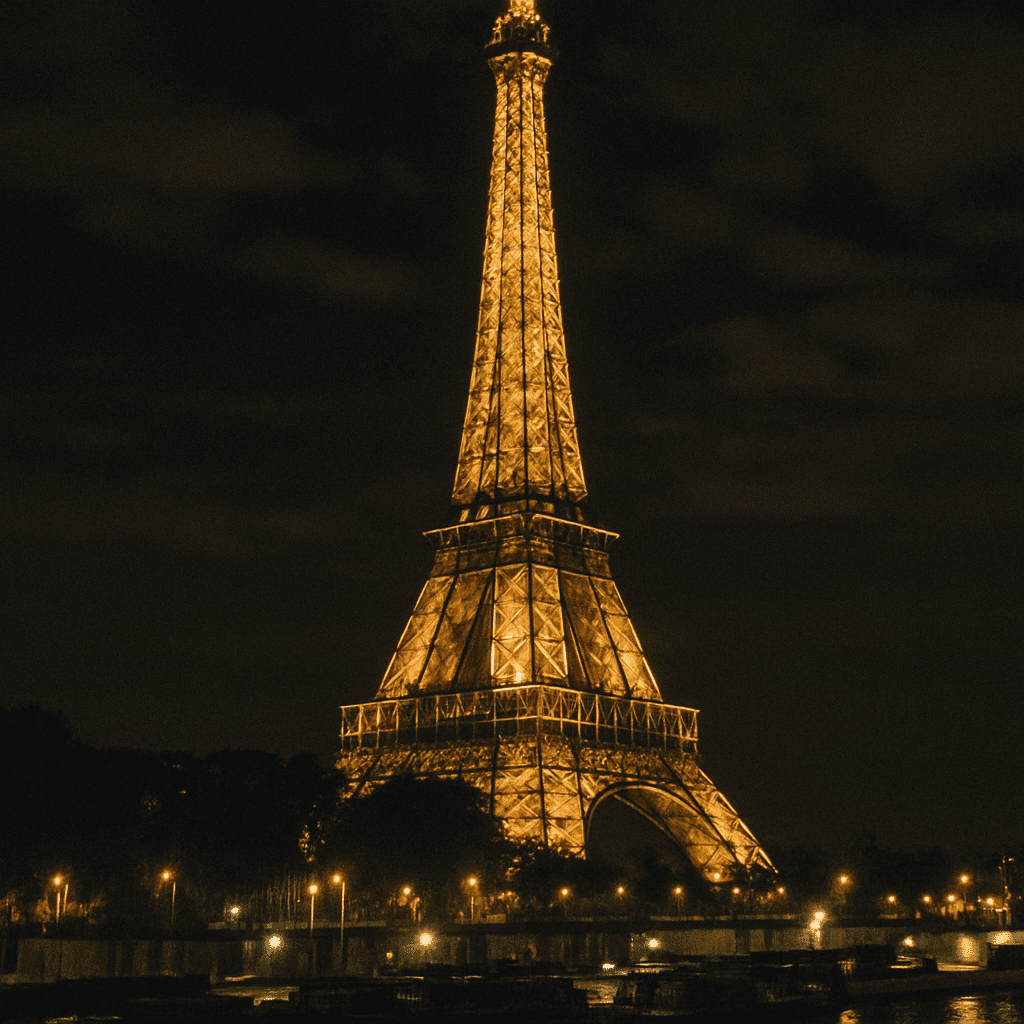Eiffel Tower in Paris at night