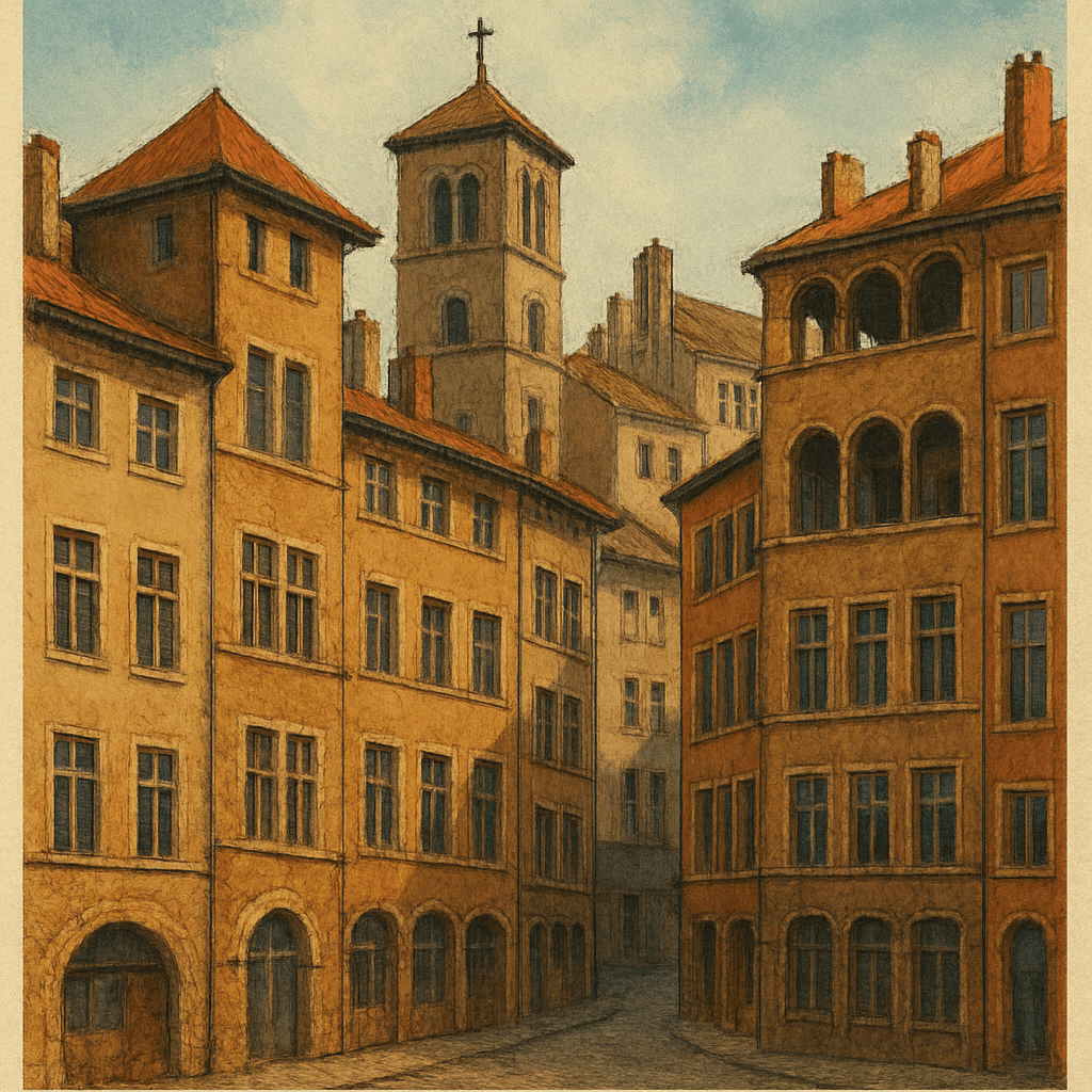View of the historic buildings of Vieux Lyon