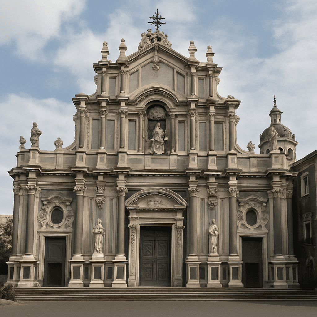 Die imposante Fassade der Kathedrale von Catania