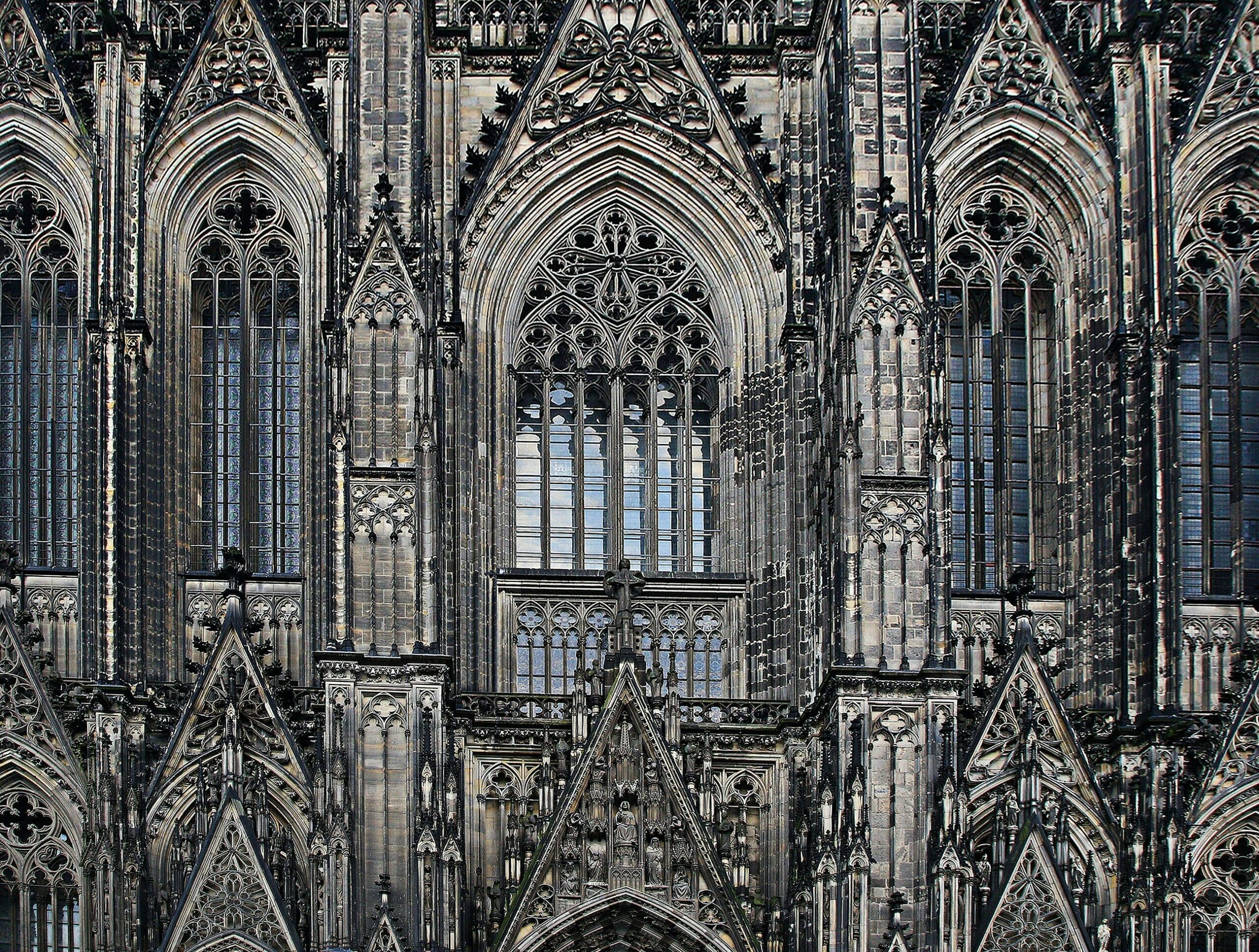 Detailed Gothic architecture of St. Peter's Cathedral
