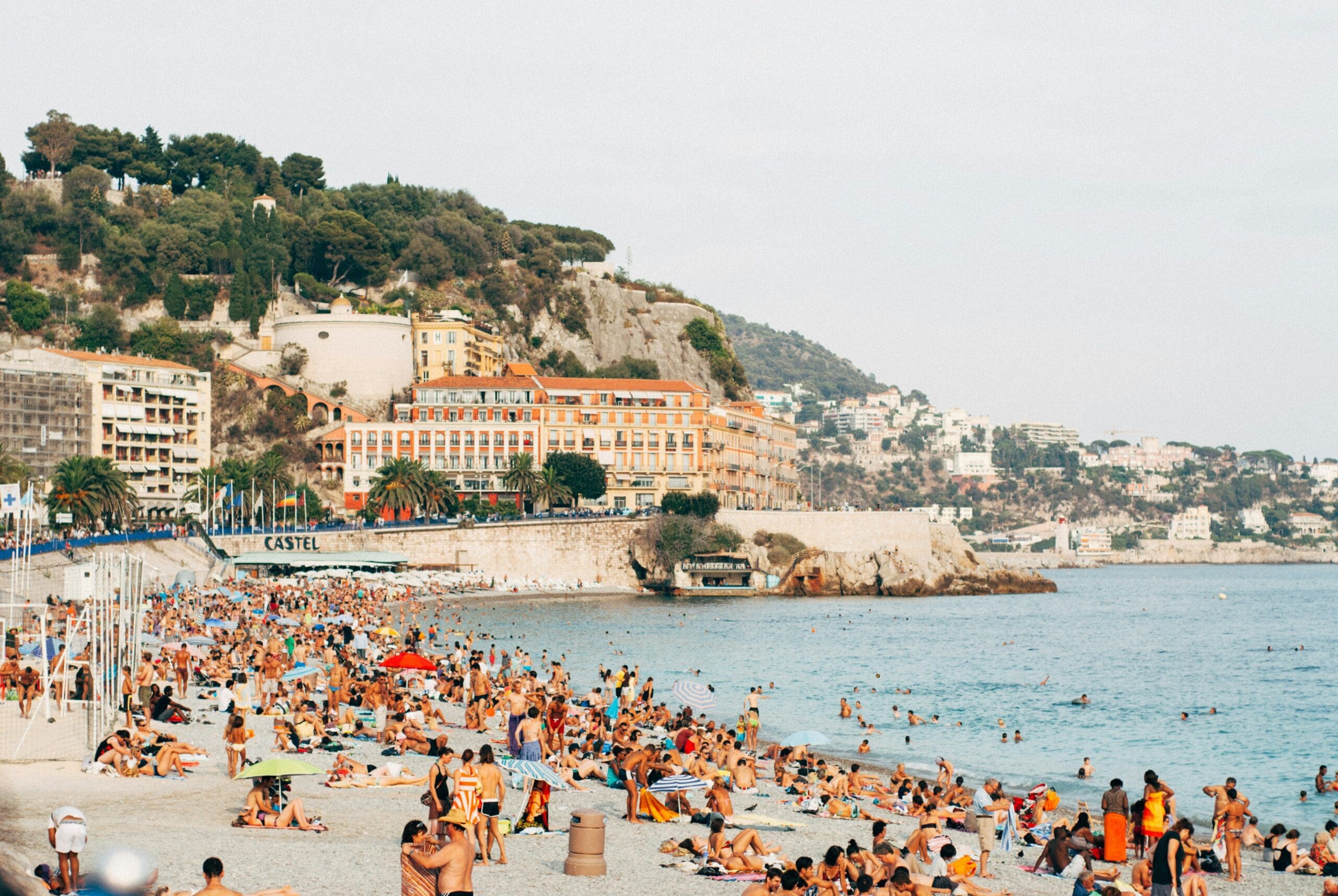 People jogging on the Promenade des Anglais