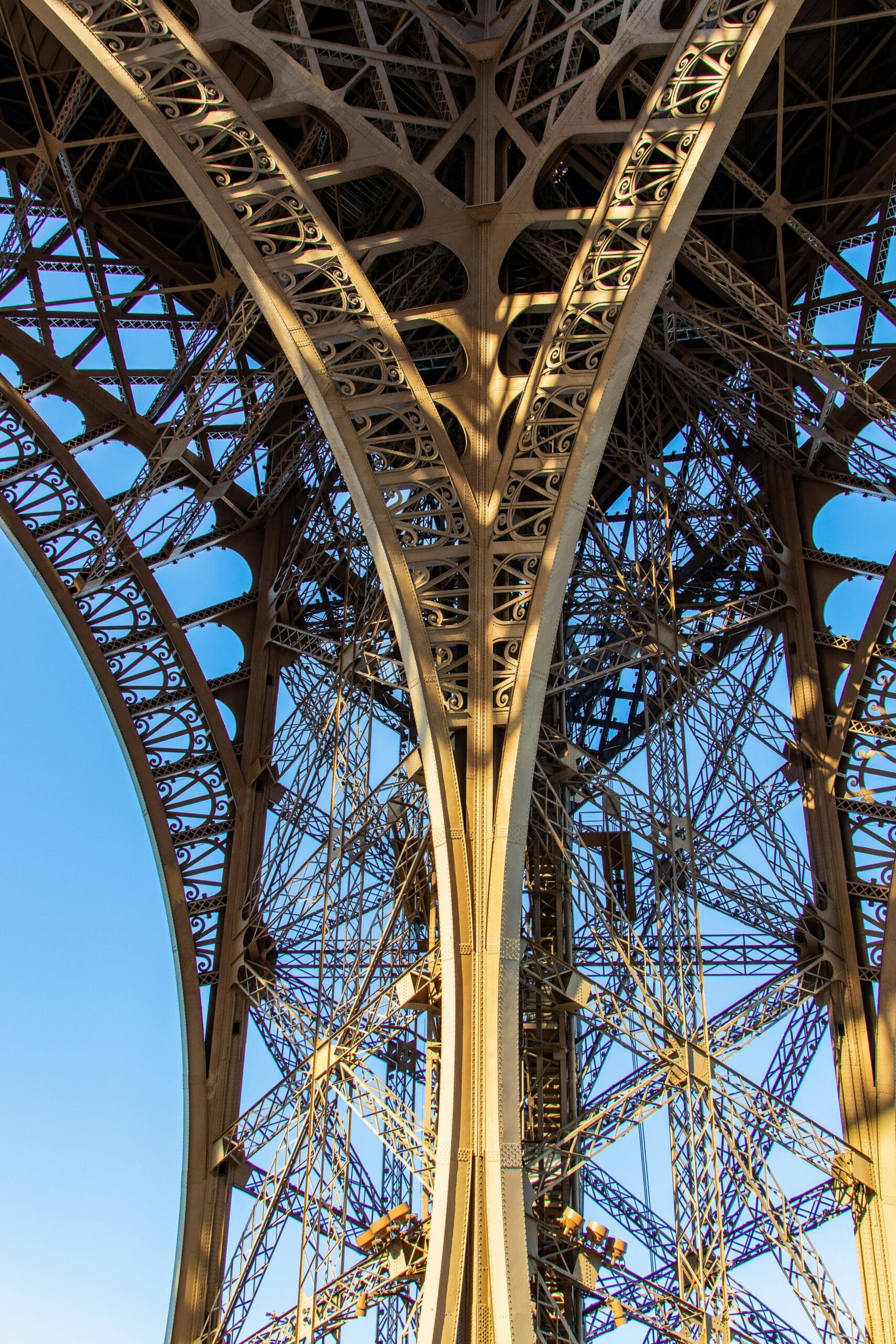 Detailed view of the Eiffel Tower structure