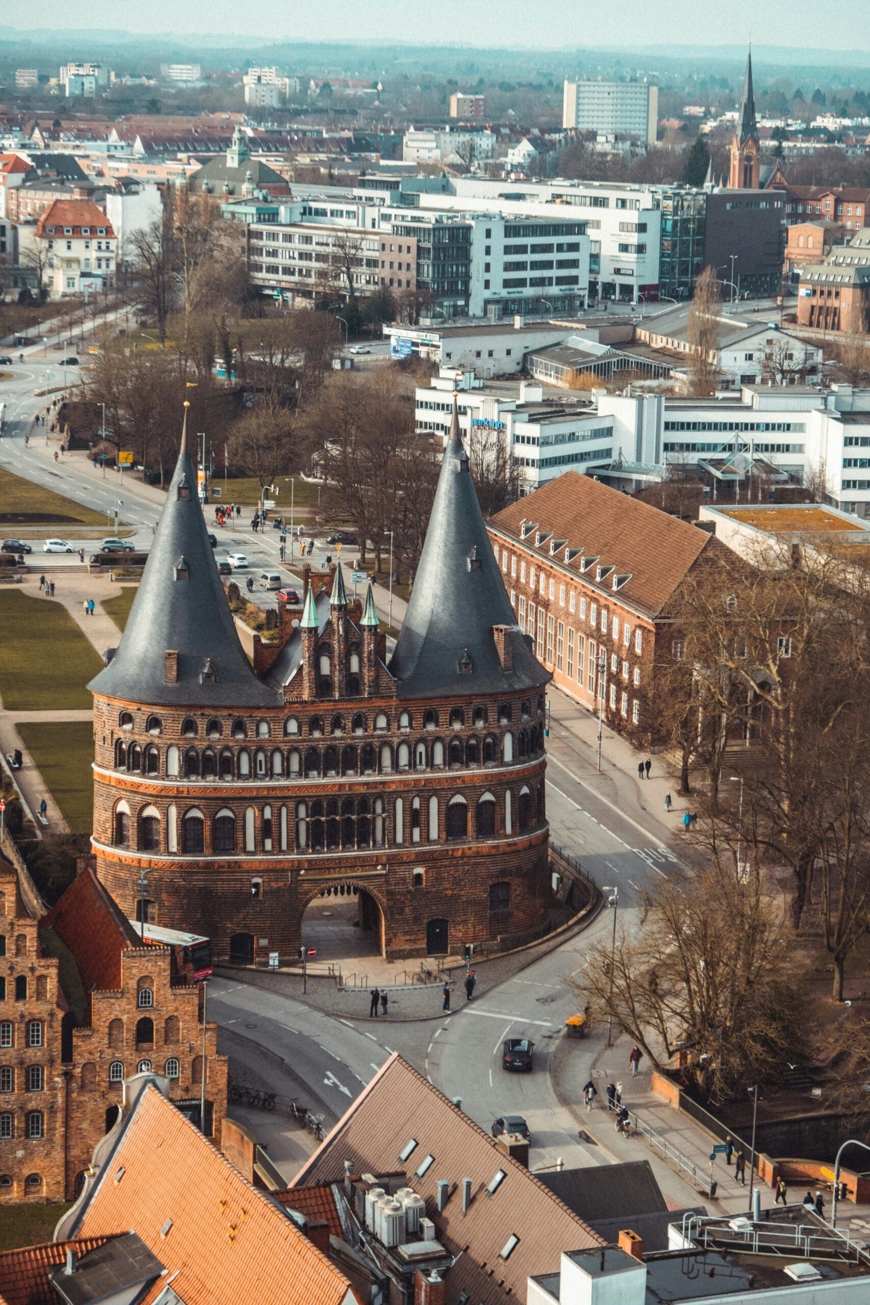 Tourists photographing the Holstentor
