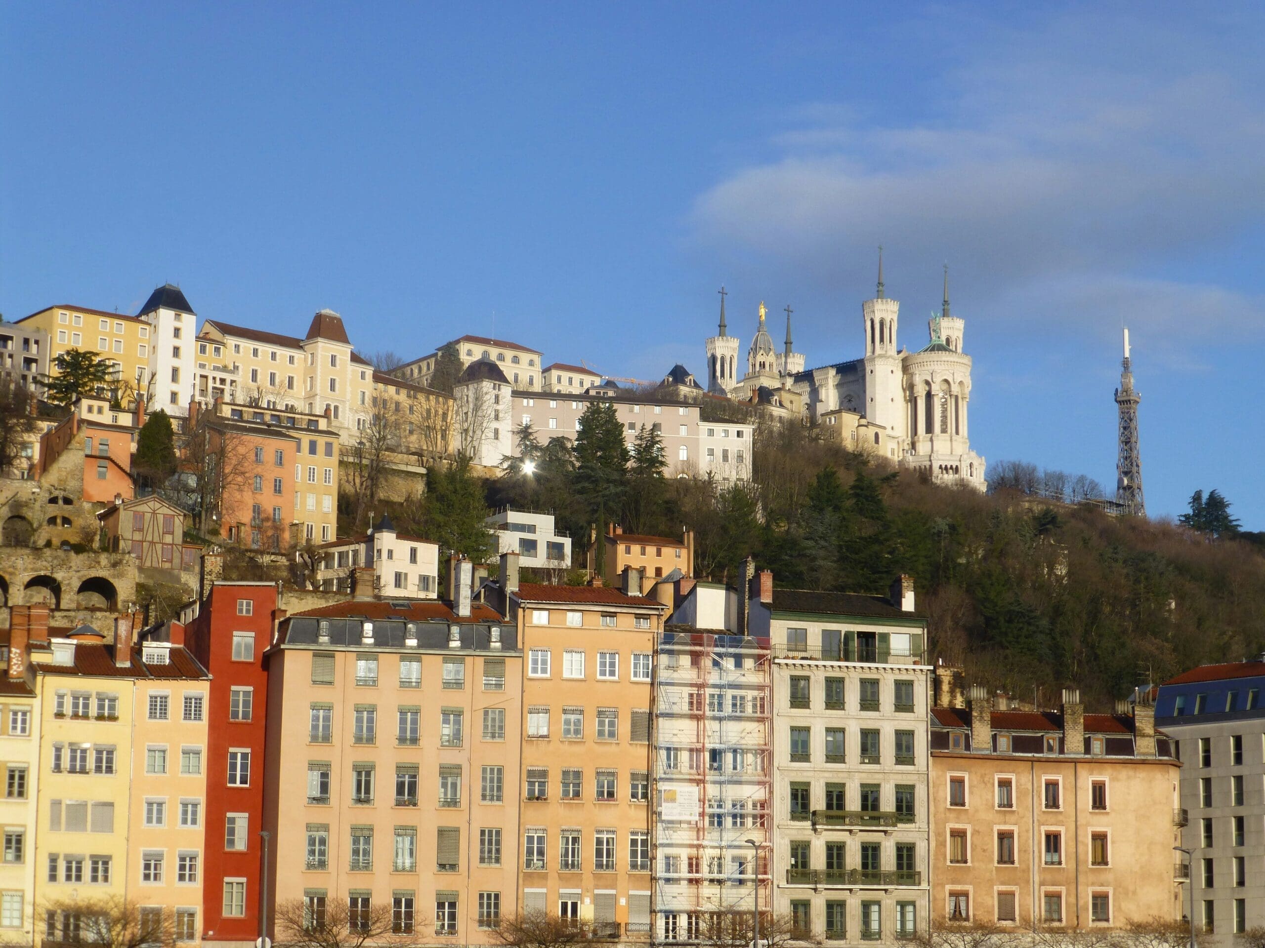 Panoramic view from the Basilica of Notre-Dame de Fourvière over Lyon