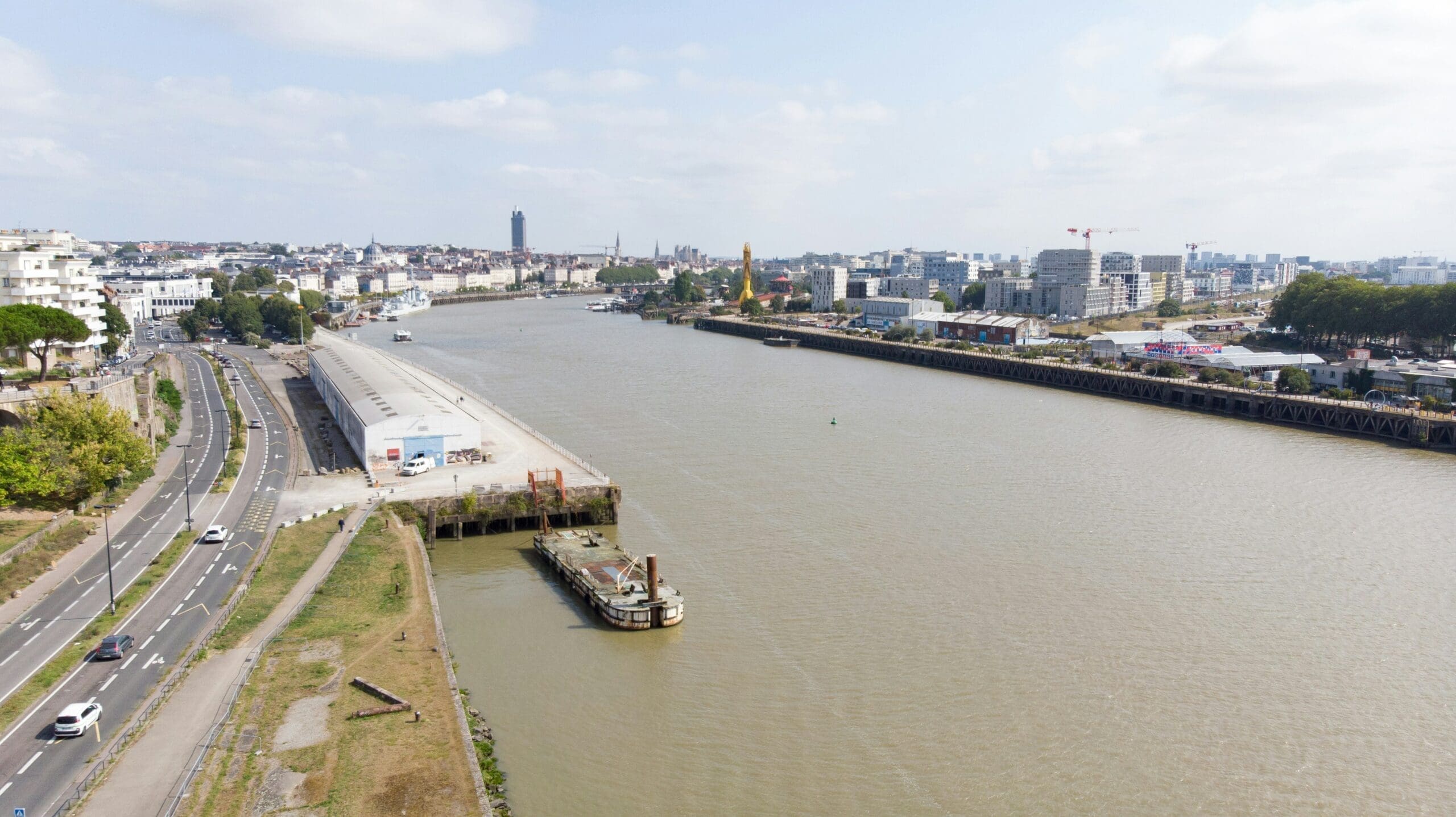 View from the castle walls onto the city of Nantes