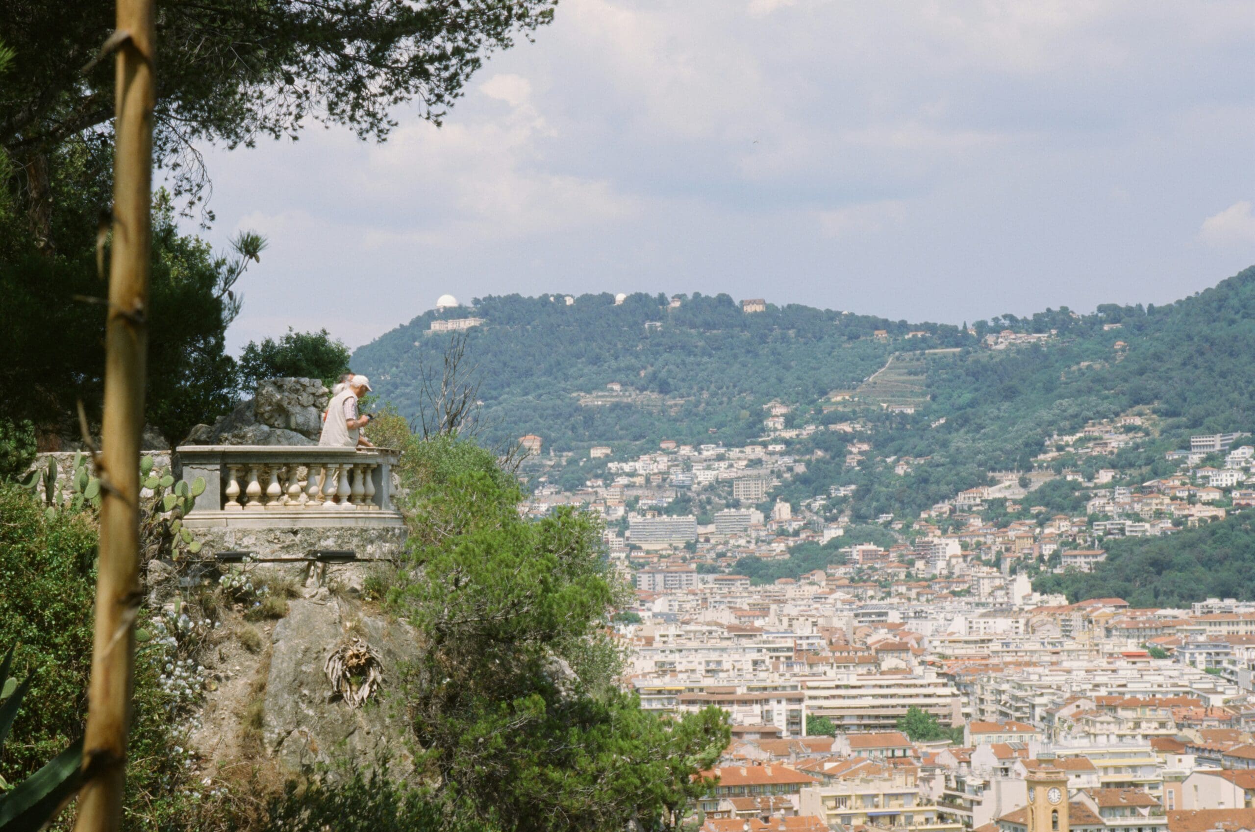 View of the green Castle Hill Park in Nice