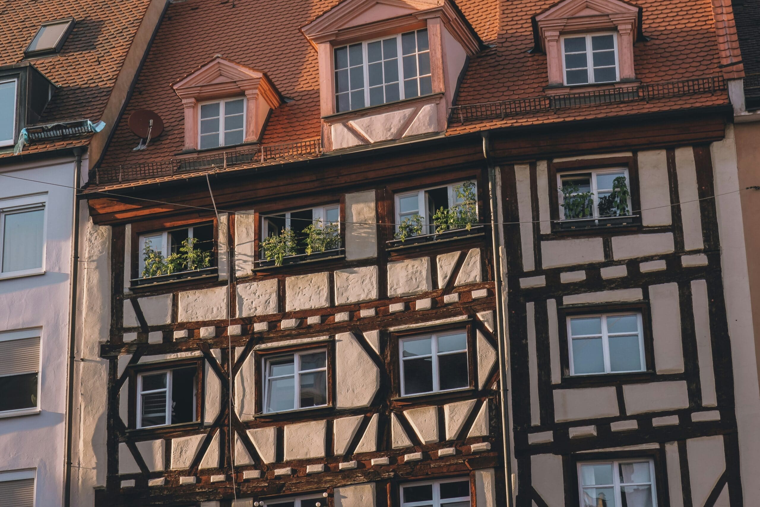Half-timbered houses in the Handwerkerhof Nuremberg