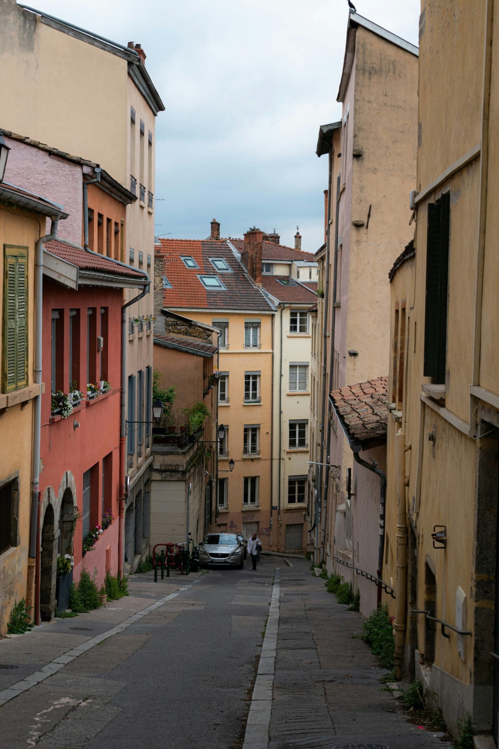 Interior view of a traboule in Vieux Lyon