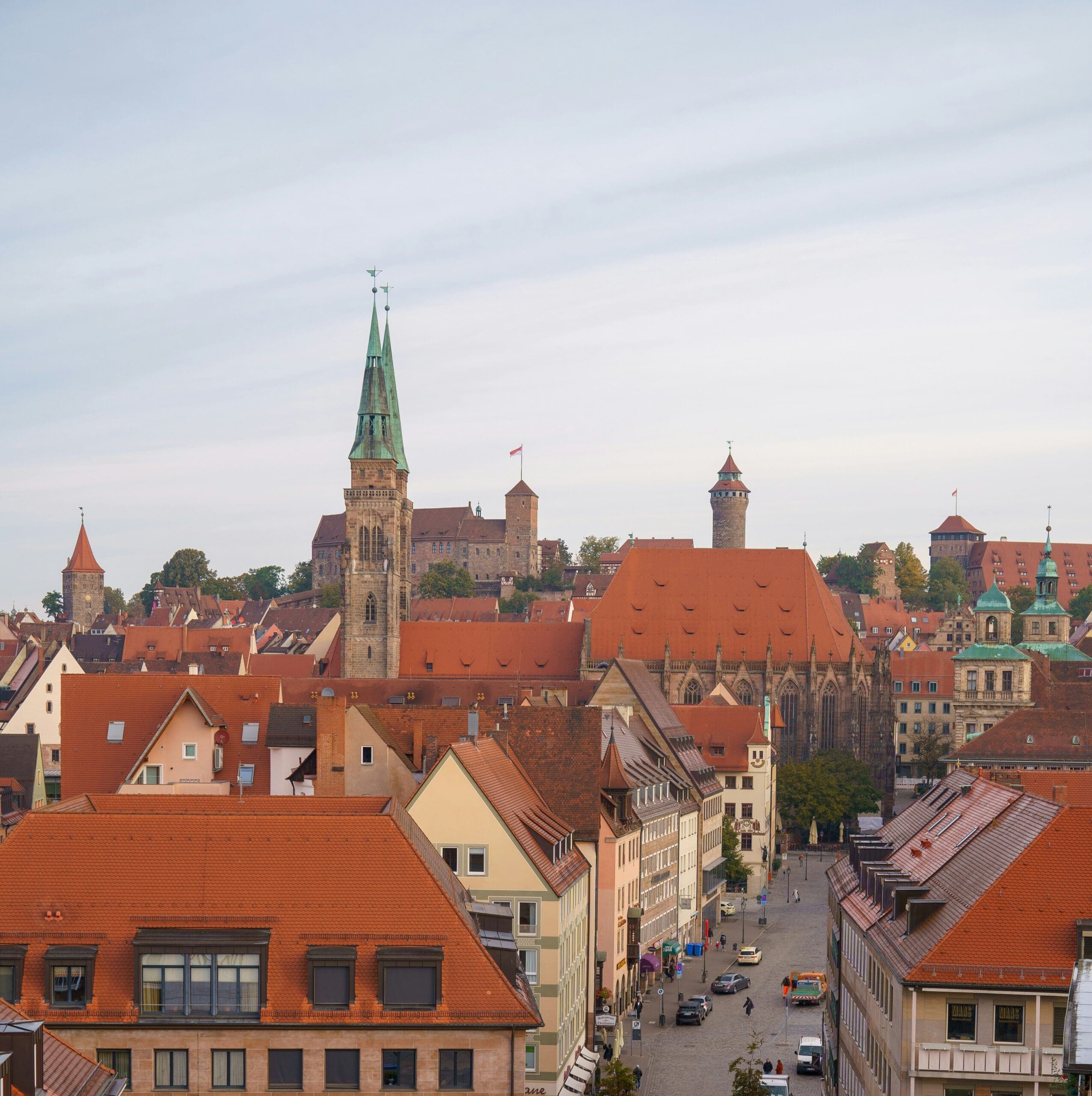 Blick vom Burggarten auf die Altstadt von Nürnberg